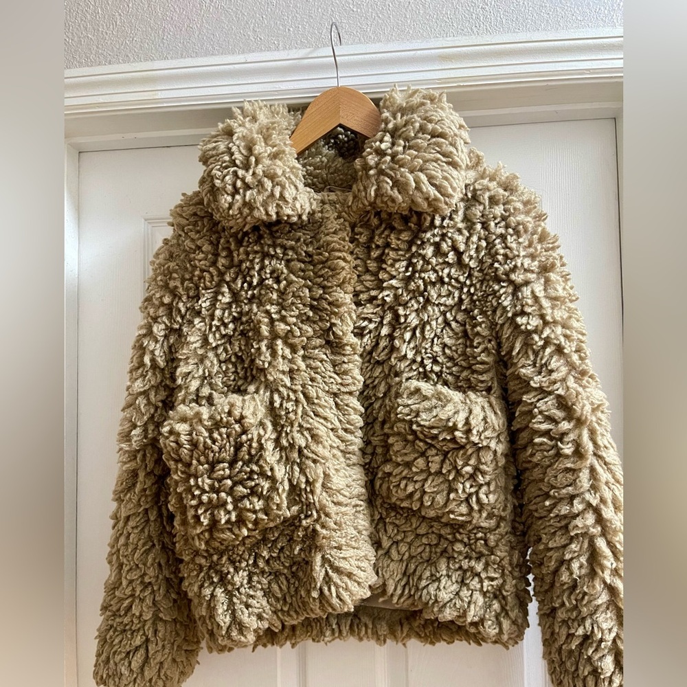 Cozy Tan Teddy Jacket for Women